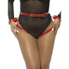 SUBBLIME - 953706 MENOTTES AVEC CEINTURE DE BONDAGE ROUGE TAILLE UNIQUE