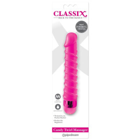 CLASSIX - MASSEUR VIBRANT CANDY TWIRL 16,5 CM ROSE