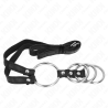 KINK - 4 ANNEAUX PÉNIS MÉTAL CONNECTÉS 3,8 CM À 5 CM AVEC CEINTURE CUIR 112 CM