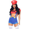 LEG AVENUE - COSTUME SEXY MARIO BROS ROUGE/BLEU S