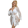 SUBBLIME - 954369 CHEMISE DE NUIT À MANCHES LONGUES À MOTIF FLORAL BLANC S/M