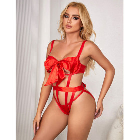 SUBBLIME - 954468 BODY SEXY AJOURÉ AVEC NOEUD ROUGE S/M