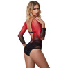 SUBBLIME - 952259 ROBE RÉSILLE ÉLASTIQUE MANCHES LONGUES DÉGRADÉ ROUGE ET NOIR TAILLE UNIQUE