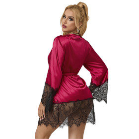 SUBBLIME - 953829 PYJAMA DENTELLE ÉLÉGANT + STRING ROUGE L/XL