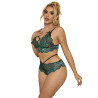 SUBBLIME - 954086 SOUTIEN-GORGE + CULOTTE DENTELLE VERT S/M