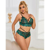 SUBBLIME - 954093 SOUTIEN-GORGE + CULOTTE DENTELLE VERT L/XL