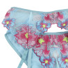 SUBBLIME - 954109 SOUTIEN-GORGE + CULOTTE AVEC PORTE-JARRETELLES MOTIF FLORAL BLEU S/M