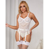 SUBBLIME - 954291 BODY AVEC CHAÎNES + PORTE-JARRETELLES BLANC L/XL