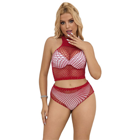 SUBBLIME - 952402 ENSEMBLE RESILLE AVEC LOSANGES ROSES TAILLE UNIQUE