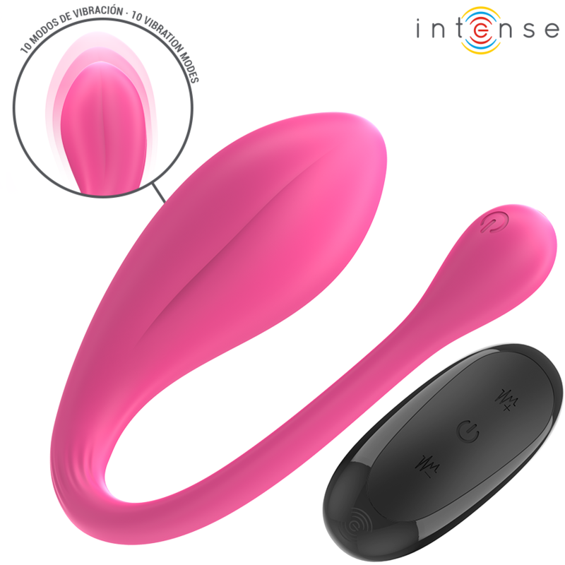 INTENSE - JANICE U VIBRATEUR DOUBLE STIMULATION 10 VIBRATIONS ROSE TÉLÉCOMMANDE