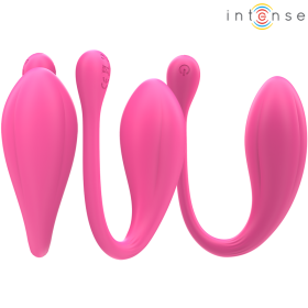 INTENSE - JANICE U VIBRATEUR DOUBLE STIMULATION 10 VIBRATIONS ROSE TÉLÉCOMMANDE