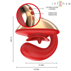 INTENSE - VIBRATEUR & STIMULATEUR MARIAH EN FORME DE U 10 VIBRATIONS ROUGE