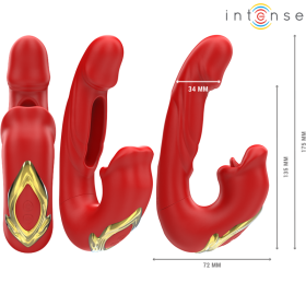 INTENSE - NATHY DOUBLE VIBRATEUR AVEC BOUCHE STIMULANTE MULTIFONCTION ROUGE