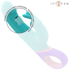 INTENSE - MONICA VIBRATEUR RABBIT AVEC STIMULATEUR DE POINT G ROTATIF BLEU