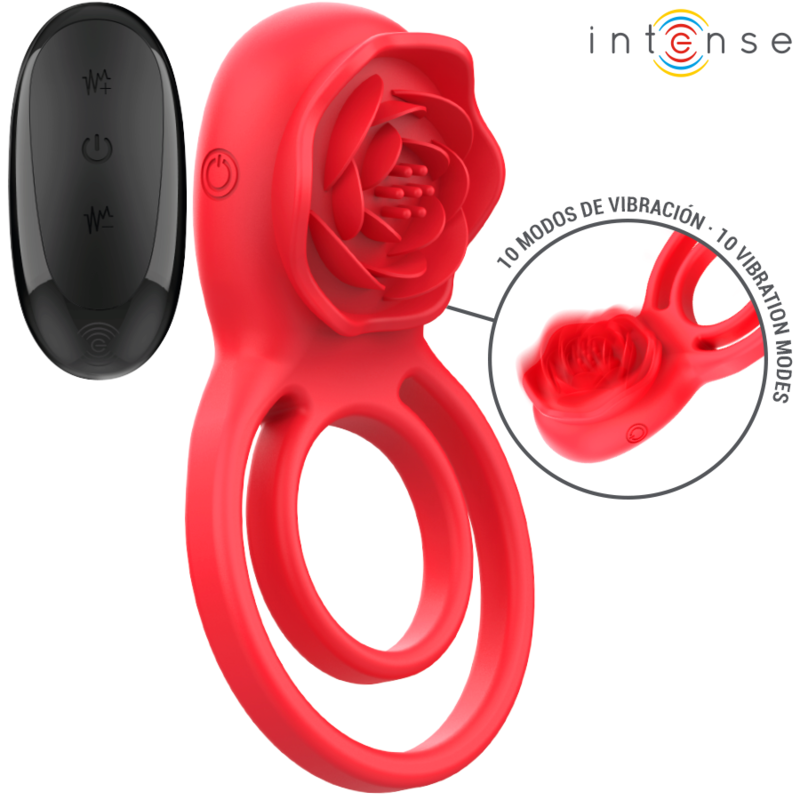 INTENSE - GAIL STIMULATEUR ROSE 10 VIBRATIONS ROUGE TELECOMMANDE