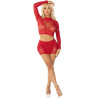 LEG AVENUE - JUPE COURTE ET MINI-JUPE EN FILET BRILLANT ROUGE