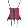 LIVCO CORSETTI FASHION - AGRAFENA CF 90436 CORSET + STRING BORDEAUX S/M