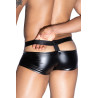 Boxer sexy noir avec ouvertures  - J Lingerie