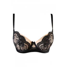 Soutien-gorge tulle et dentelle noir V-10711 - Axami