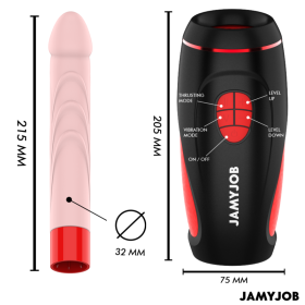 JAMYJOB - MASTURBATEUR AUTOMATIQUE PYSTON BASE AVEC DILDO À TÉLÉCOMMANDE