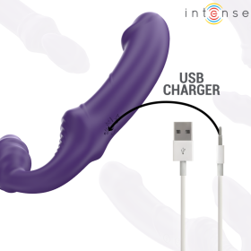 INTENSE - JILL DOUBLE VIBRATEUR 20 CM VIOLET TÉLÉCOMMANDE