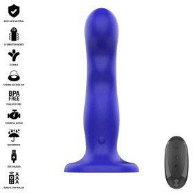 INTENSE - SHORTY VIBRATEUR AVEC VENTOUSE TÉLÉCOMMANDE BLEUE