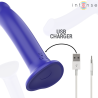 INTENSE - VICTORIA VIBRATEUR AVEC VENTOUSE 10 VIBRATIONS BLEU FONCÉ TÉLÉCOMMANDE