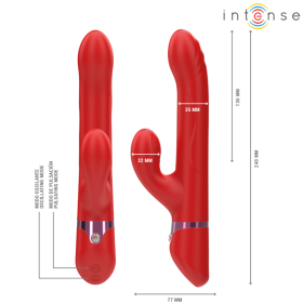 INTENSE - LELE VIBRATEUR MULTIFONCTION ROTATIF & OSCILLANT & STIMULANT ROUGE