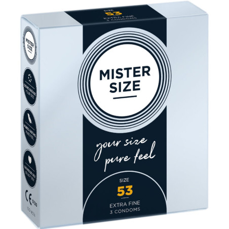 MISTER SIZE - PRÉSERVATIF TAILLE M 53 MM (3 UNITÉS)