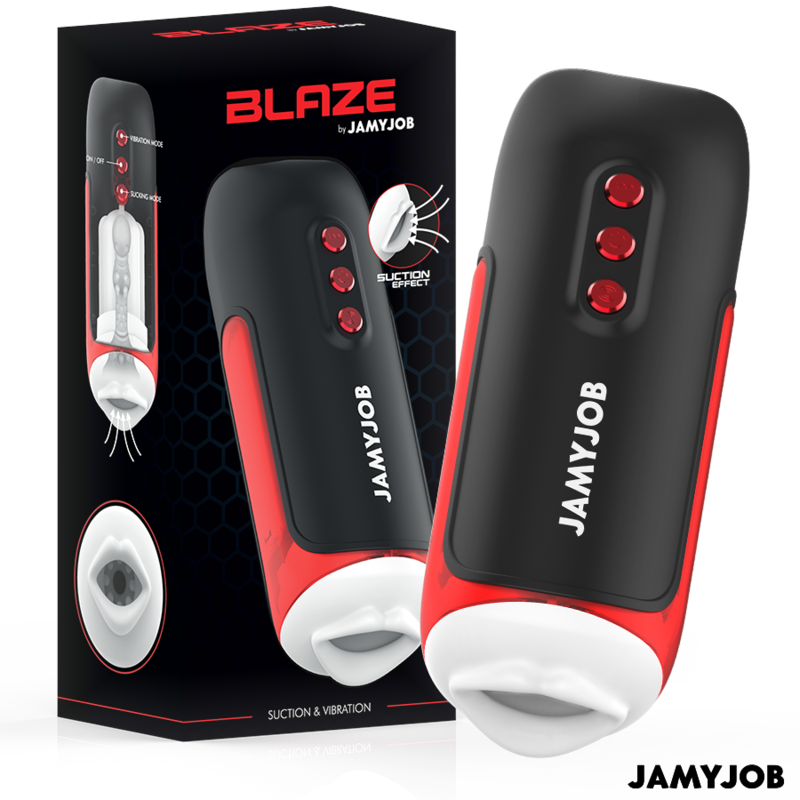 JAMYJOB - MASTURBATEUR BOUCHE AUTOMATIQUE BLAZE 5 MODES D'ASPIRATION ET DE VIBRATION