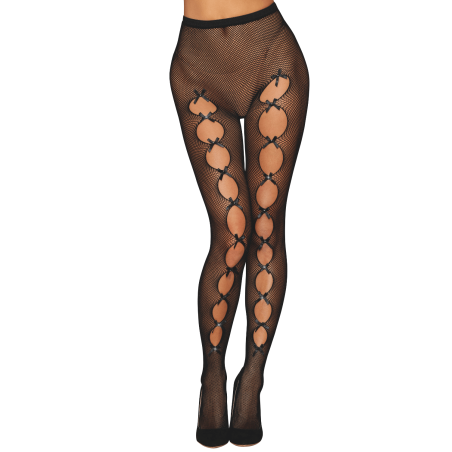 Collant fantaisie résille noir avec liseré à l'arrière - DG0528BLK