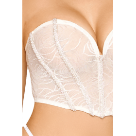 Bustier blanc avec perles et strass