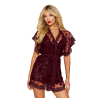 Nuisette et peignoir couleur aubergine - DG13666CHE