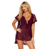 Nuisette et peignoir couleur aubergine - DG13666CHE