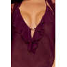 Nuisette et peignoir grande taille couleur aubergine - DG13666XCHE