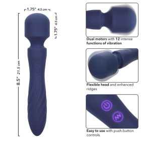 CALEXOTICS - CHARISMA MYSTIQUE MASSEUR DOUBLE MOTEURS 12 FONCTIONS 20,5 CM X 4,5 CM VIOLET