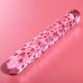 NEBULA SERIES BY IBIZA - MODÈLE 15 GODE EN VERRE BOROSILICATE 18,5 X 3 CM ROSE