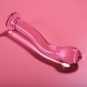 NEBULA SERIES BY IBIZA - MODÈLE 18 GODE EN VERRE BOROSILICATE 18,5 X 3,5 CM ROSE