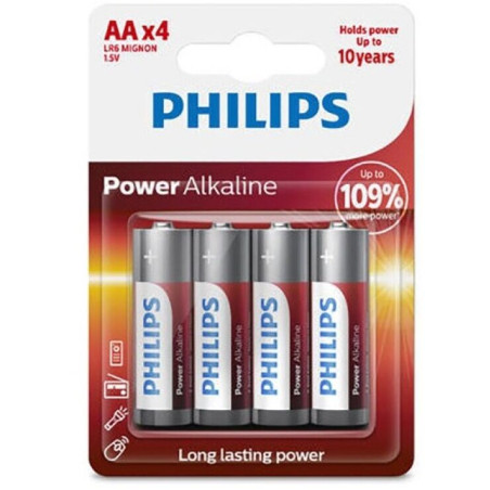 PHILIPS - PILE ALCALINE POWER AA LR6 BLISTER * 4
