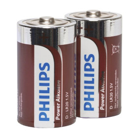 PHILIPS - BLISTER POWER ALCALINE PILA D LR20 * 2