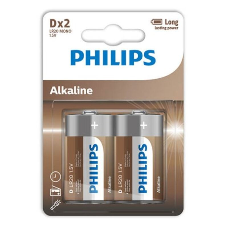 PHILIPS - PILE ALCALINE D LR20 BLISTER*2