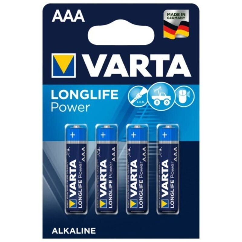 VARTA - PILE ALCALINE LONGLIFE POWER AAA LR03 4 UNITÉ