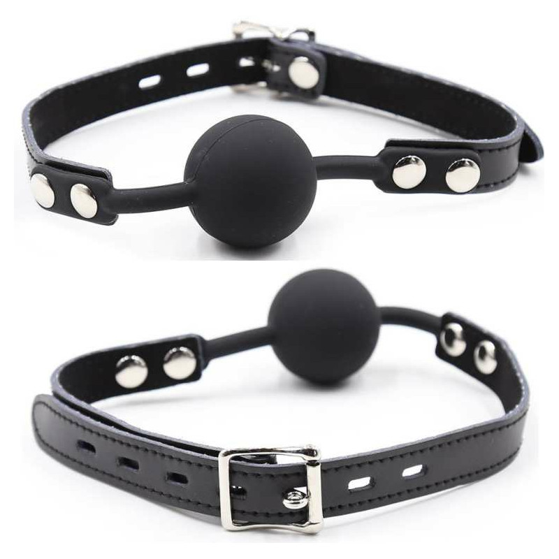 OHMAMA FETISH - BALL GAG EN SILICONE AVEC CEINTURE EN CUIR