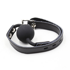 OHMAMA FETISH - BALL GAG EN SILICONE AVEC CEINTURE EN CUIR