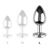 COQUETTE TOYS - PLUG ANAL METAL COULEUR BLANC TAILLE L 4 X 9CM