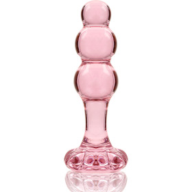 NEBULA SERIES BY IBIZA - MODÈLE 1 PLUG ANAL VERRE BOROSILICATE 10,7 X 3 CM ROSE