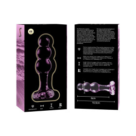 NEBULA SERIES BY IBIZA - MODÈLE 1 PLUG ANAL VERRE BOROSILICATE 10,7 X 3 CM ROSE