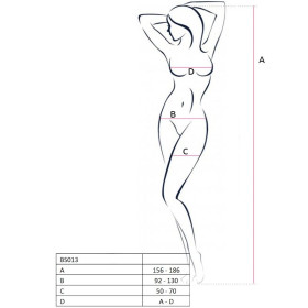 PASSION - FEMME BS013 BODYSTOCKING BLANC TAILLE UNIQUE