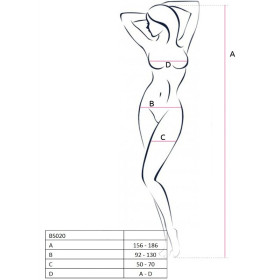 PASSION - FEMME BS020 BODYSTOCKING BLANC TAILLE UNIQUE