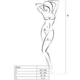 PASSION - FEMME BS024 BODYSTOCKING BLANC TAILLE UNIQUE
